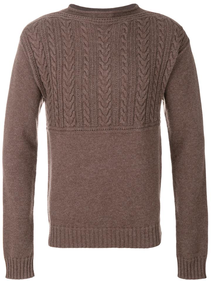 Maison Margiela Cable Knit Sweater - Brown
