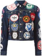 Dsquared2 Patch Appliqué Denim Jacket, Women's, Size: 40, Blue, Spandex/elastane/cotton