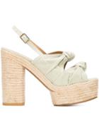 Castañer Abbey Sandals, Women's, Size: 39, Green, Linen/flax/leather/rubber
