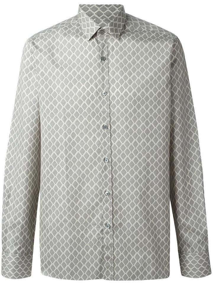 Lanvin Diamond Paisley Pattern Shirt, Men's, Size: 40, Nude/neutrals, Cotton