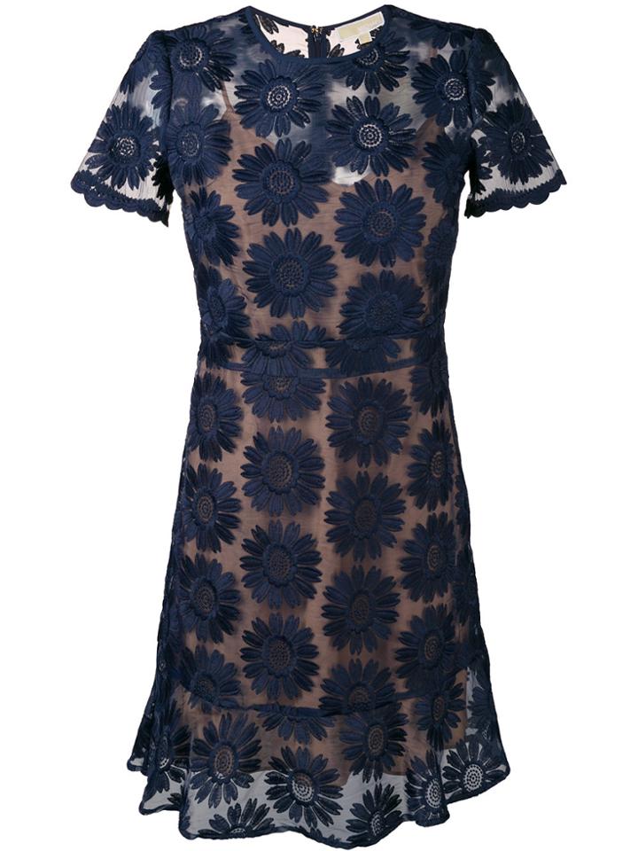 Michael Michael Kors Floral Pattern Short Dress - Blue