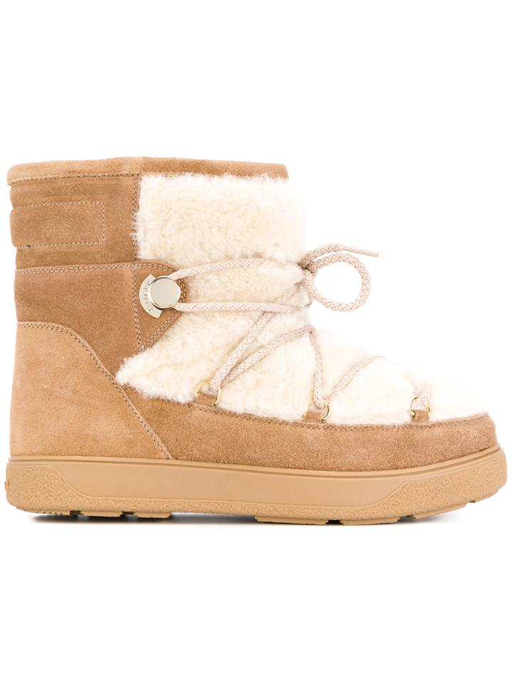 Moncler New Fanny Snow Boots - Brown
