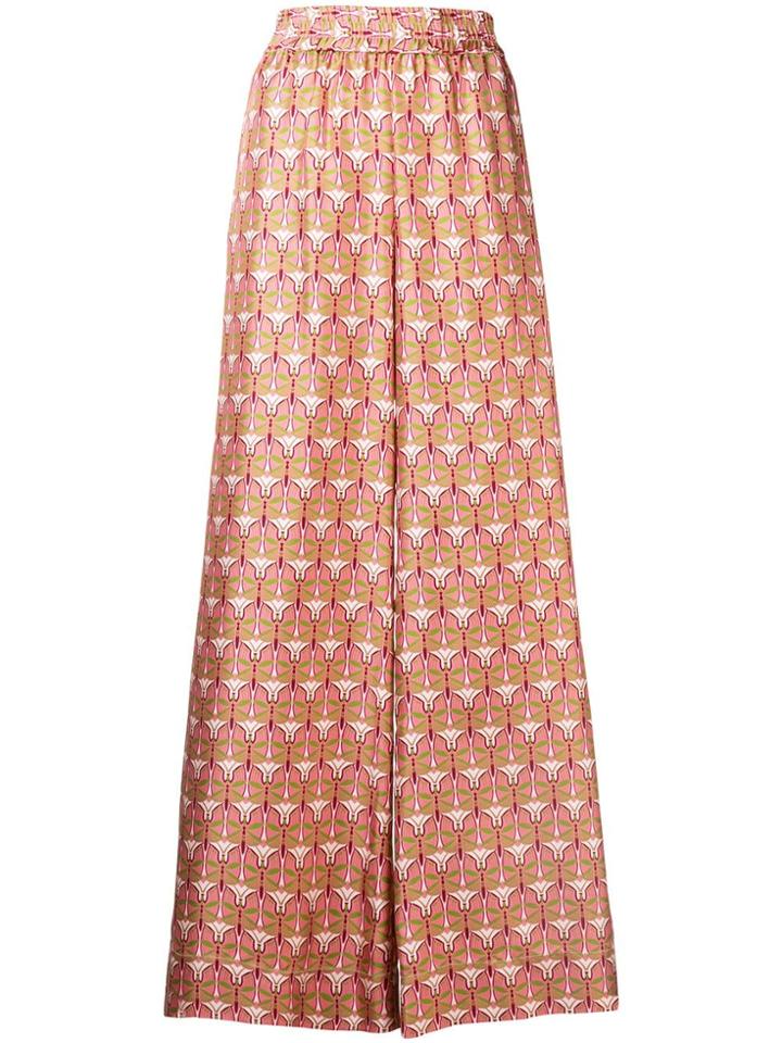 La Doublej Geometric Wide Leg Pants - Pink