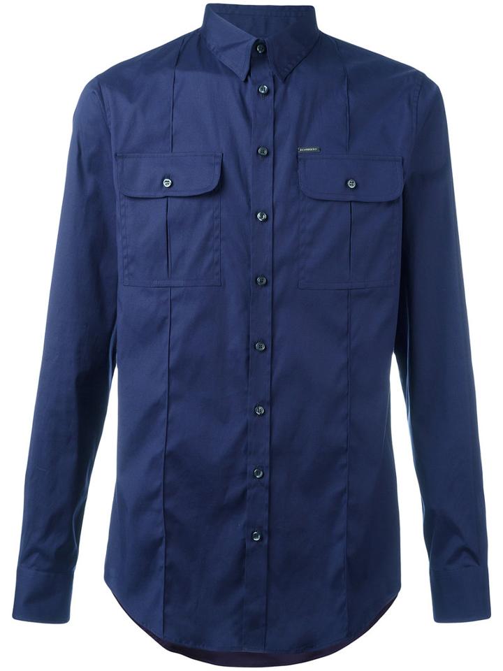Dsquared2 - Utility Shirt - Men - Cotton/spandex/elastane - 50, Blue, Cotton/spandex/elastane