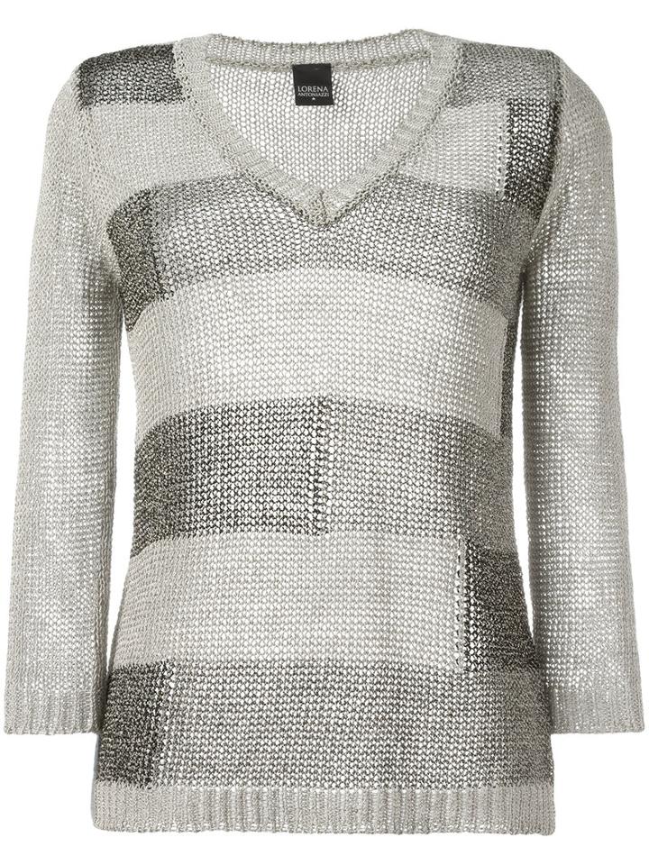 Lorena Antoniazzi Contrast Jumper, Women's, Size: 44, Grey, Linen/flax/polyester/viscose