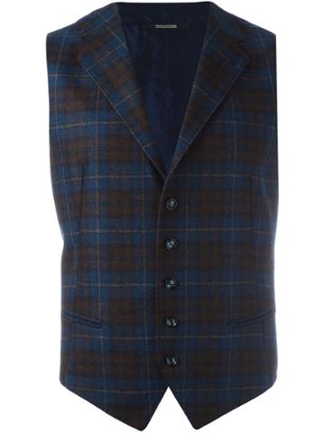 Tagliatore 'dennis' Waistcoat, Men's, Size: 50, Blue, Cupro/cashmere/lambs Wool