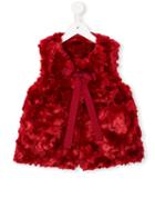 Simonetta Faux Fur Gilet, Girl's, Size: 6 Yrs, Red