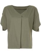 Guild Prime Draped-sleeve V-neck T-shirt - Green