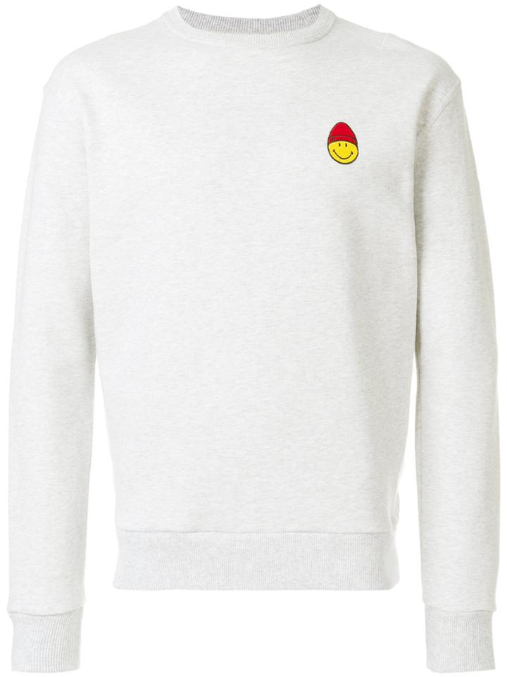 Ami Alexandre Mattiussi Crewneck Sweatshirt Smiley Patch - Grey