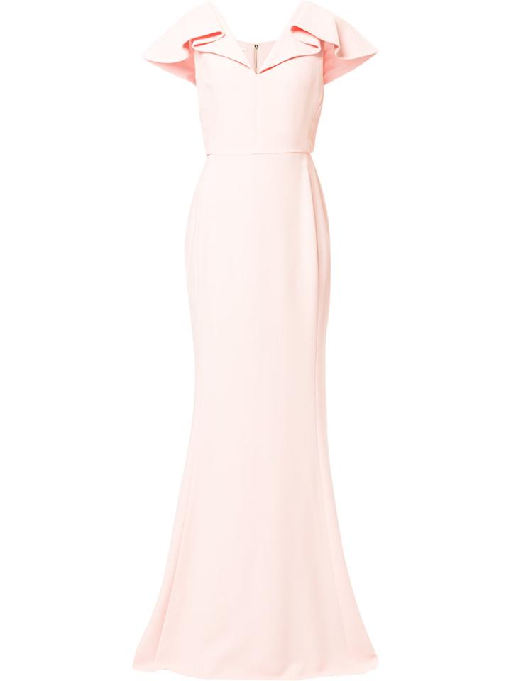 Antonio Berardi Ruffle Sleeve Evening Dress - Pink & Purple