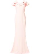 Antonio Berardi Ruffle Sleeve Evening Dress - Pink & Purple