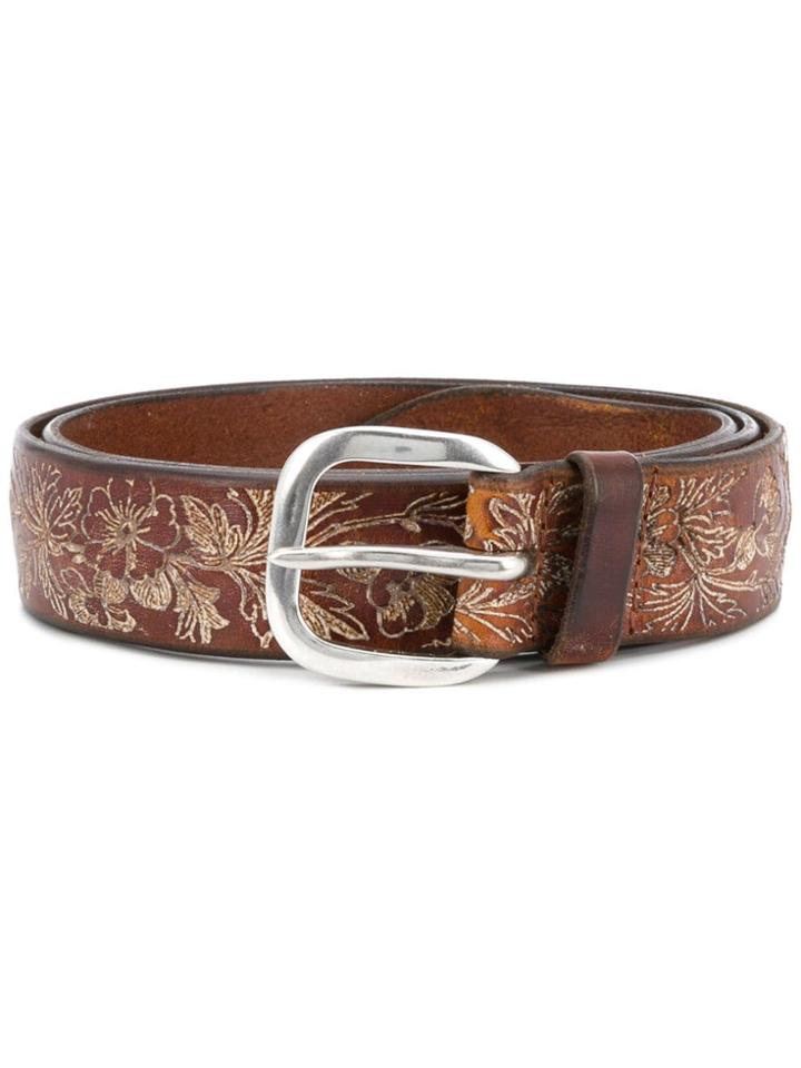Orciani Floral Print Belt - Brown