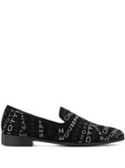 Giuseppe Zanotti Embellished Logo Loafers - Black