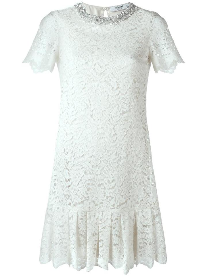 Blugirl Floral Lace Dress, Women's, Size: 44, Nude/neutrals, Cotton/polyamide/polyester