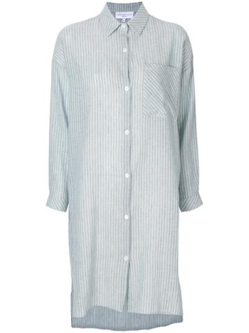 Opportuno Striped Shirt Dress - Blue