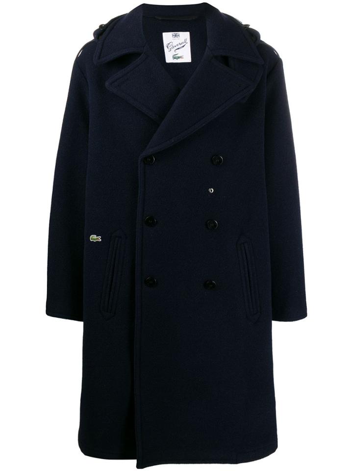 Lacoste Hooded Oversize Trenchcoat - Blue