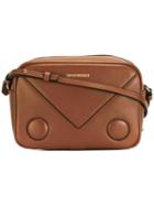 Emporio Armani Logo Print Shoulder Bag, Women's, Brown, Calf Leather