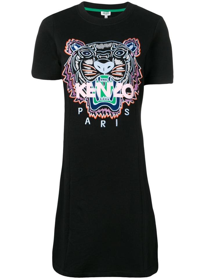 Kenzo Tiger Print T-shirt Dress - Black
