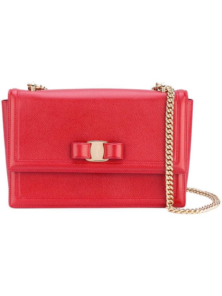 Salvatore Ferragamo Medium Vara Bow Shoulder Bag - Red
