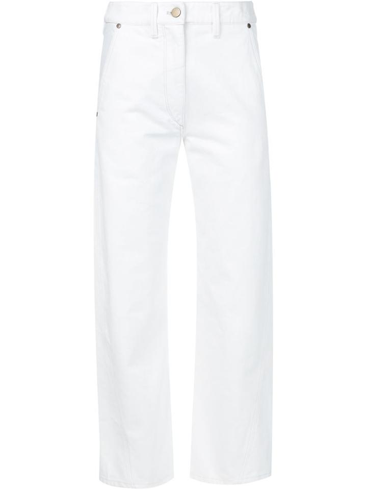 Lemaire Twisted Denim Pants, Women's, Size: 34, White, Cotton