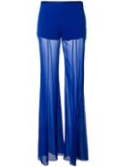 Alberta Ferretti Flared Trousers, Women's, Size: 40, Blue, Silk/acetate/other Fibers