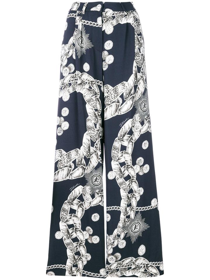 Just Cavalli Chain Reaction Print Trousers - Blue