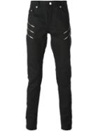 Saint Laurent Zip Detail Jeans, Men's, Size: 31, Black, Cotton/spandex/elastane