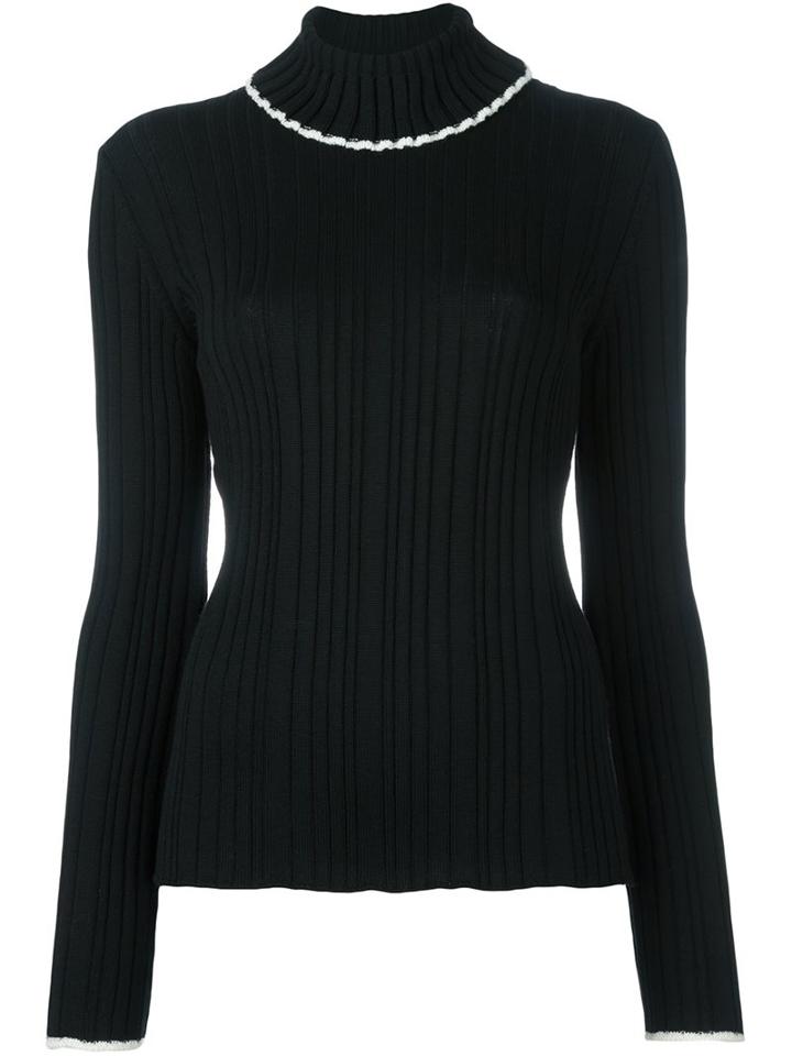 Msgm Turtleneck Jumper, Women's, Size: Medium, Black, Virgin Wool