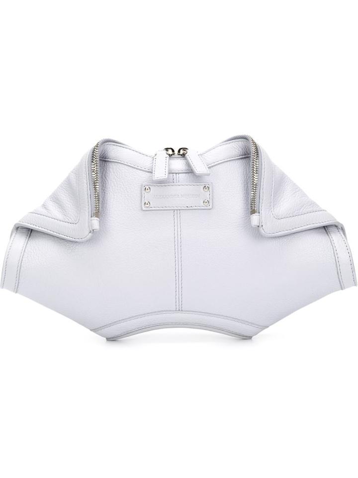 Alexander Mcqueen De Manta Clutch, Women's, Blue, Leather