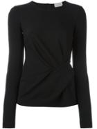 Lanvin Wrap Detail Blouse, Women's, Size: 36, Black, Cotton/spandex/elastane/polyamide