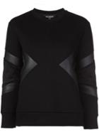 Neil Barrett Quilted Neoprene Sweatshirt, Women's, Size: Large, Black, Cotton/lyocell