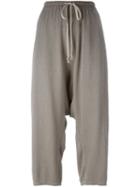 Rick Owens Textured Cropped Trousers, Women's, Size: 44, Nude/neutrals, Viscose/silk/cotton