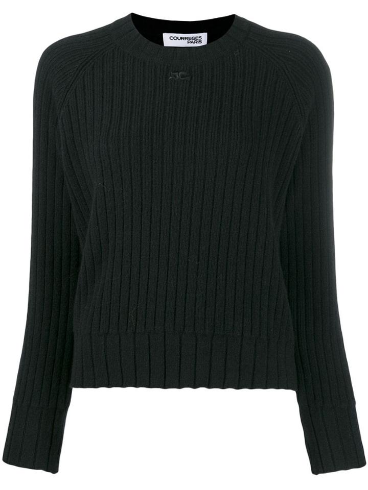 Courrèges Chunky Knit Jumper - Black
