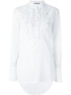 Ermanno Scervino Floral Embroidery Shirt, Women's, Size: 44, White, Silk/cotton/polyamide/viscose