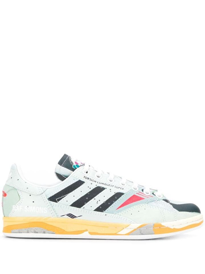 Raf Simons Lace-up Panelled Sneakers - White