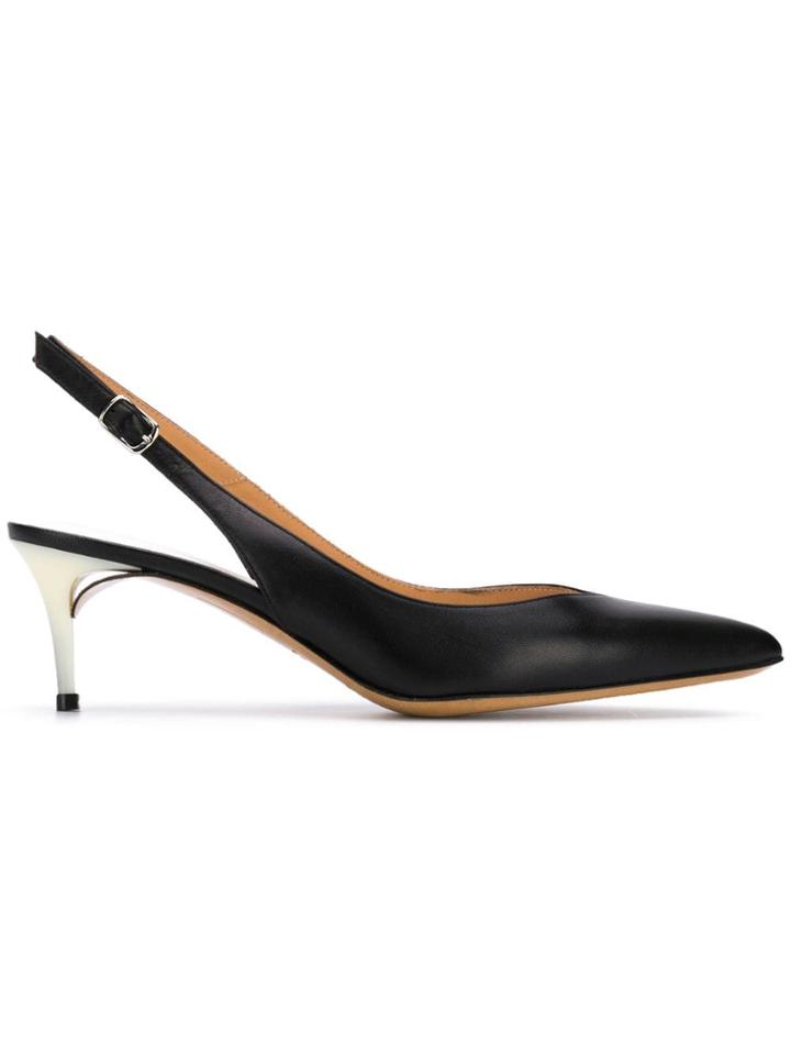 Maison Margiela Contrast Heel Slingback Pumps - Black