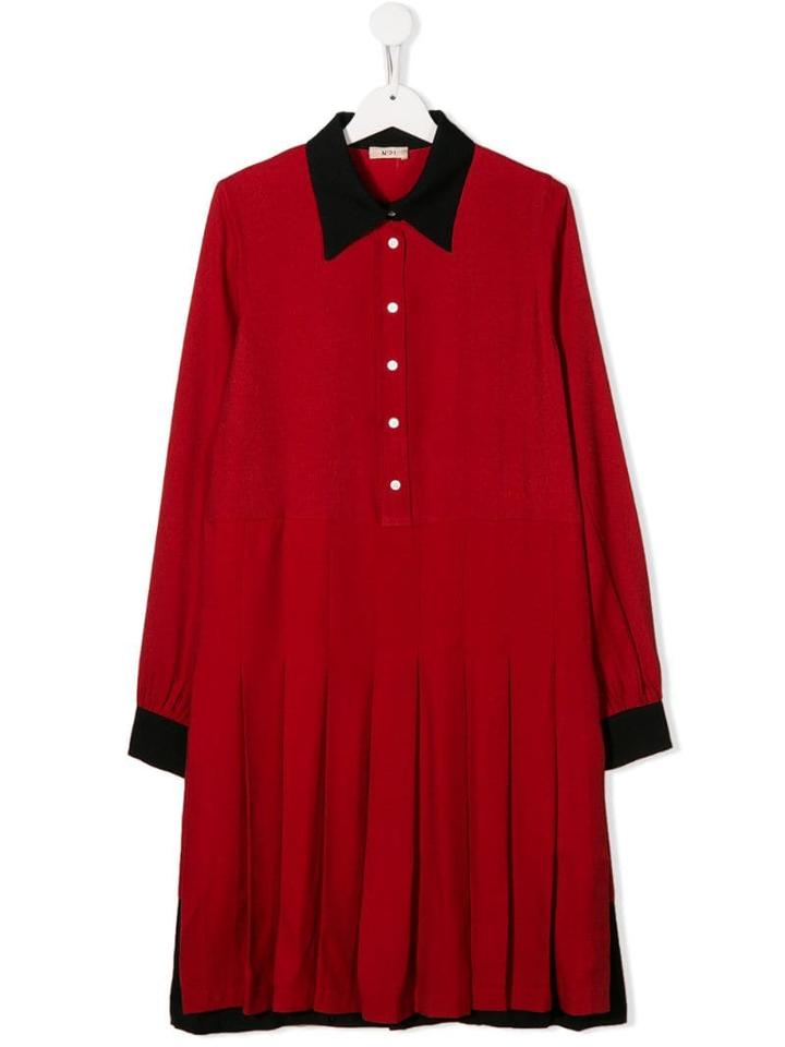 Nº21 Kids Teen Shirt Dress - Red