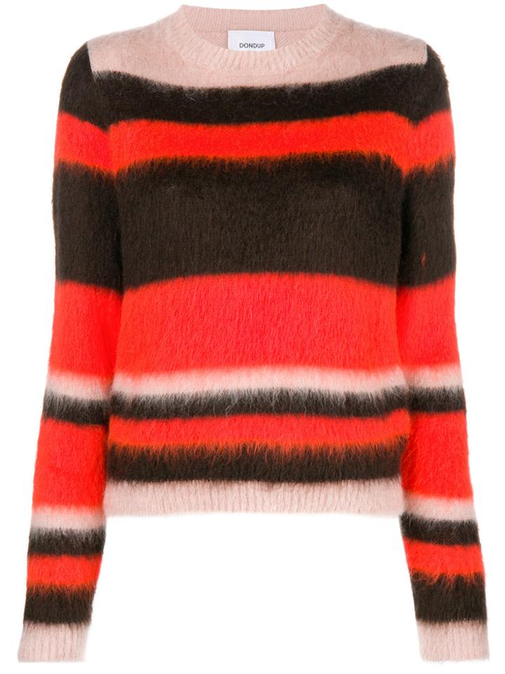 Dondup Striped Furry Jumper - Red