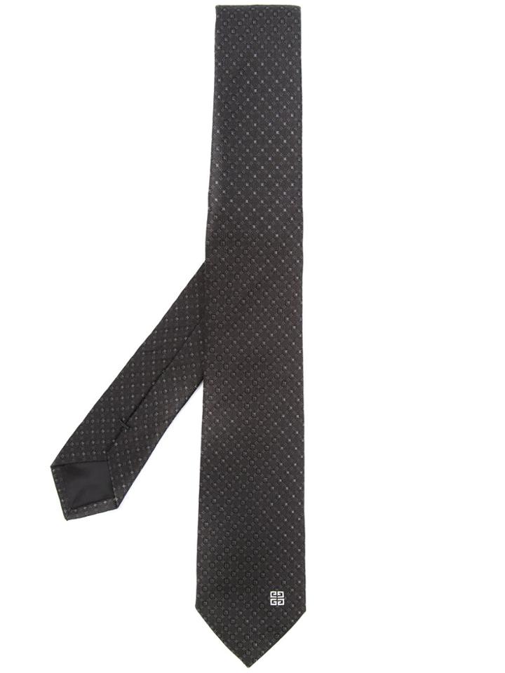 Givenchy Logo Embroidered Tie - Black