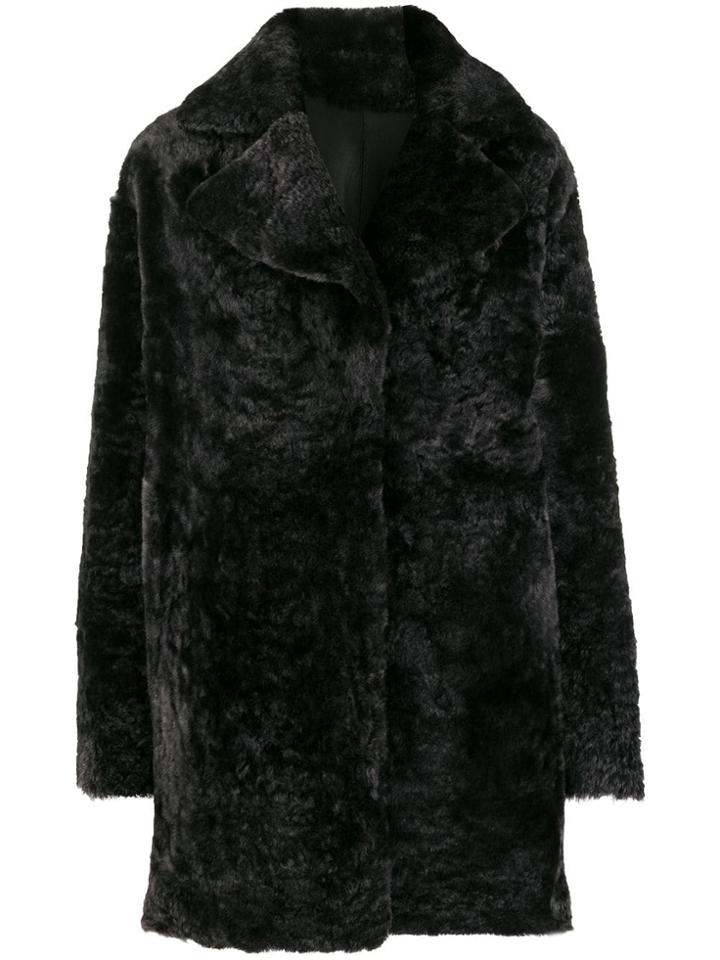 Drome Reversible Single Breasted Coat - Black