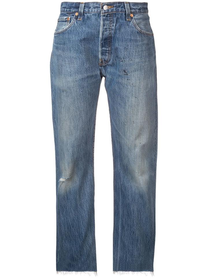 Re/done Faded Boyfriend Jeans - Blue
