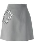 Christopher Kane - Smash Pocket Skirt - Women - Silk/polyurethane/acetate/virgin Wool - 38, Grey, Silk/polyurethane/acetate/virgin Wool