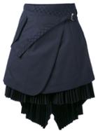 Sacai - Asymmetric Wrap Skirt - Women - Cotton/polyester - 3, Blue, Cotton/polyester
