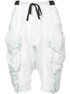 Unravel Project Flap Cargo Pocket High Waisted Shorts - Blue