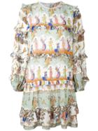 No21 - Printed Ruffled Dress - Women - Silk/acetate/viscose - 42, Silk/acetate/viscose