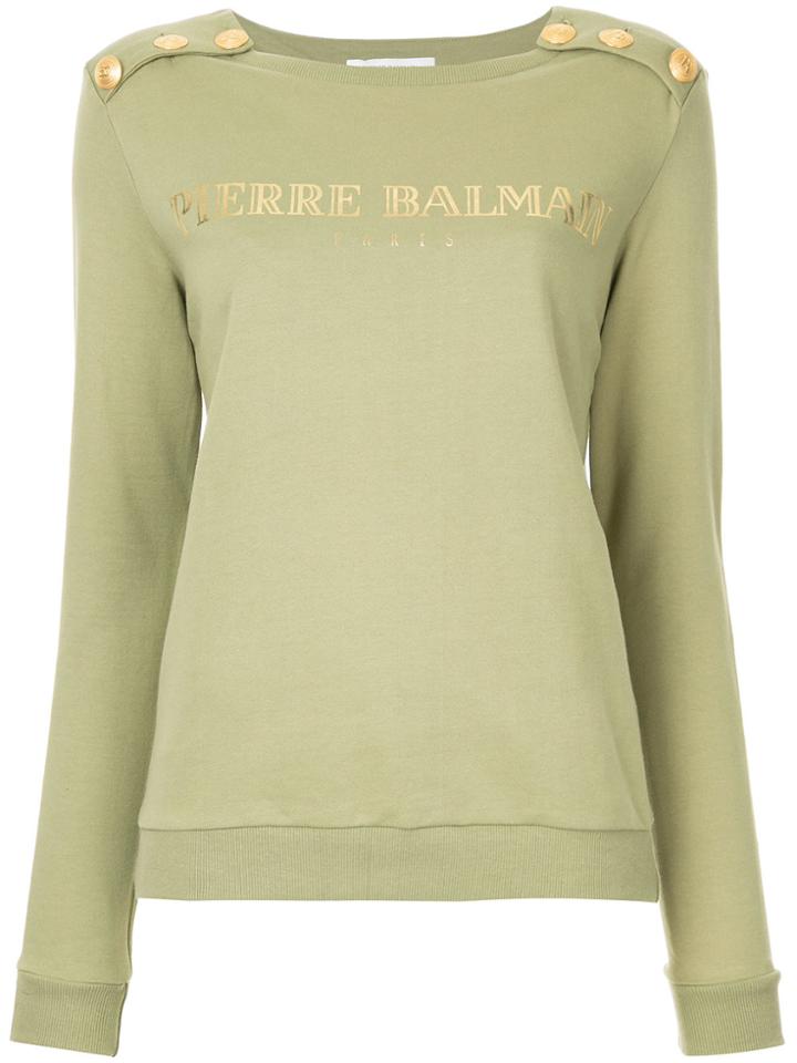 Pierre Balmain Logo Sweatshirt - Green