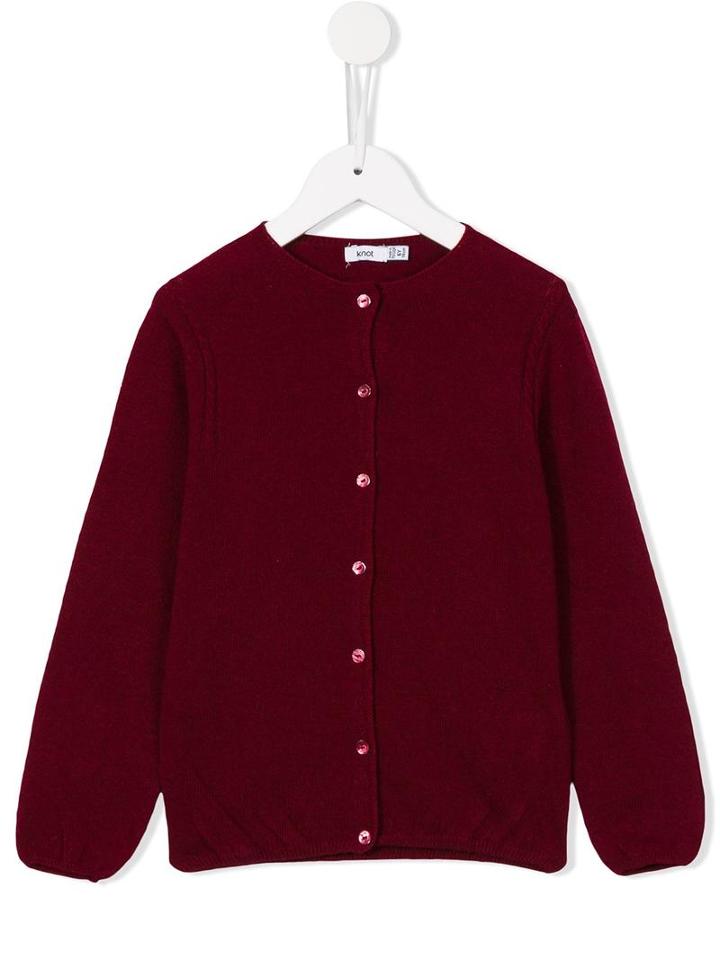 Knot Cable Knit Detail Cardigan, Girl's, Size: 8 Yrs, Red