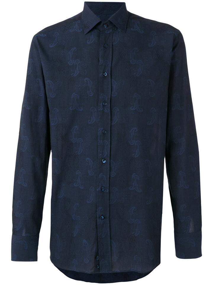 Etro Paisley Embroidered Shirt - Blue