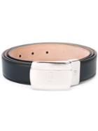 Dunhill Logo Plaque Belt, Men's, Blue, Leather