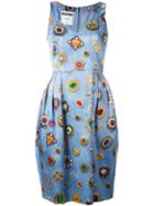 Moschino Jewel Print Dress, Women's, Size: 44, Blue, Acetate/rayon/wool